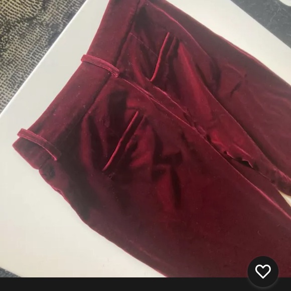 XS Derek Lam Crosby Velvet New Years Cropped Flare Legging Pants TF73101VE Red - Picture 6 of 12